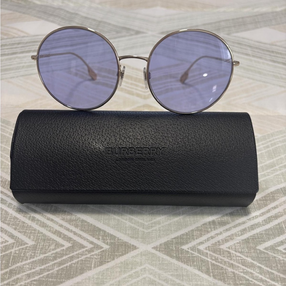 Burberry Silver Frame Sunglasses with Black Case
